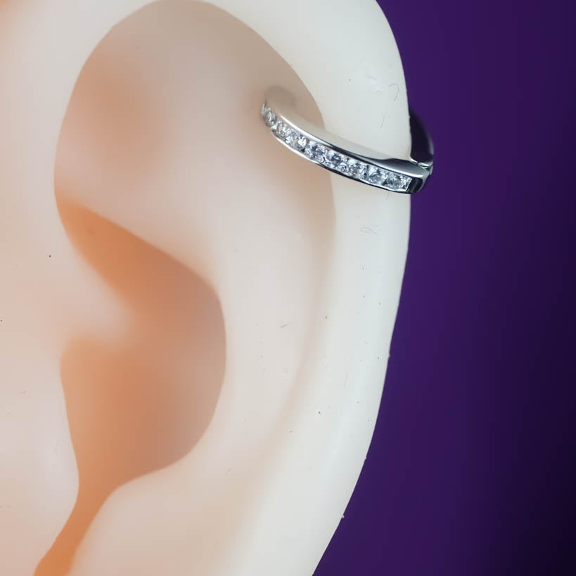 OUFER 9ct Solid Yellow Gold Cartilage Earrings 16G AAA+ CZ Forward Helix  Piercings Ear Conch Piercings Upper Tragus Studs Jewellery Women Girls Gift  : Amazon.co.uk: Fashion